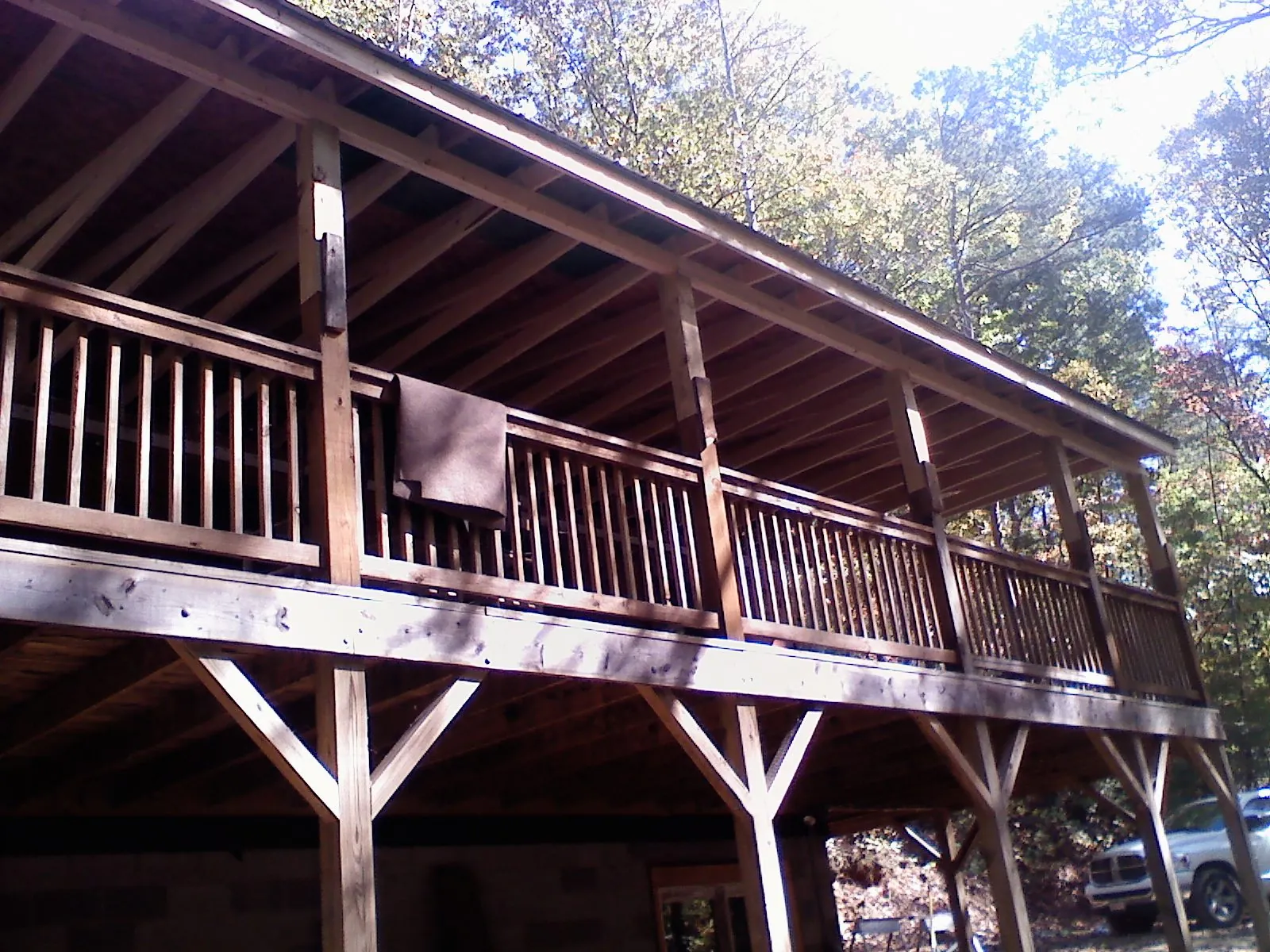 Timber framing under a new elevated porch and deck — Roof Leak Repair in Admire by Roofing Brothers